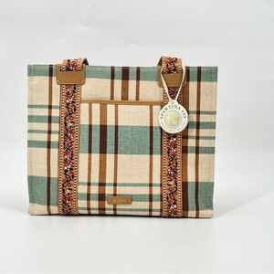 Spartina 449 Cream Plaid Charlie Tote